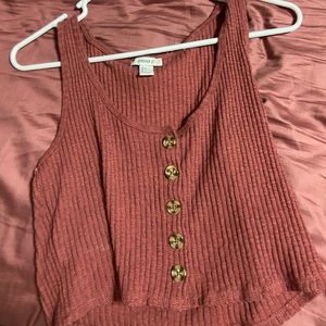 Rusty pink crop tank top